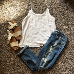 Denim jeans size 11 very distressed, medium wash